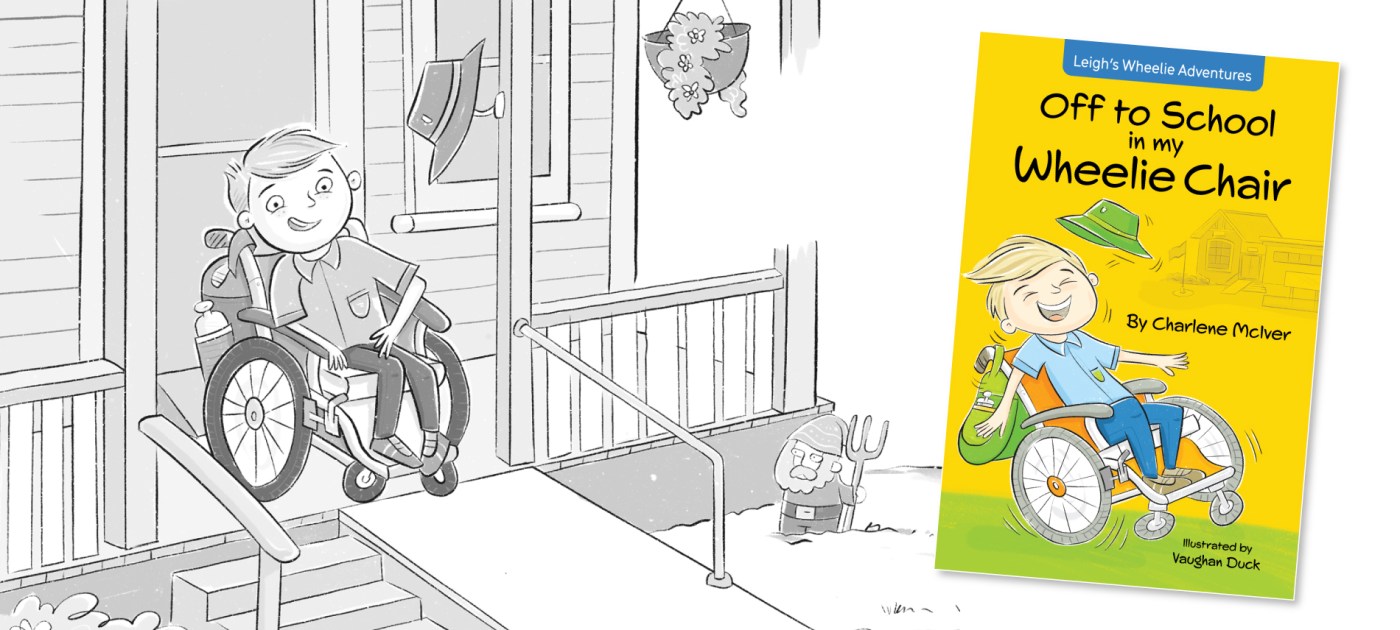 Off to School in my Wheelie Chair