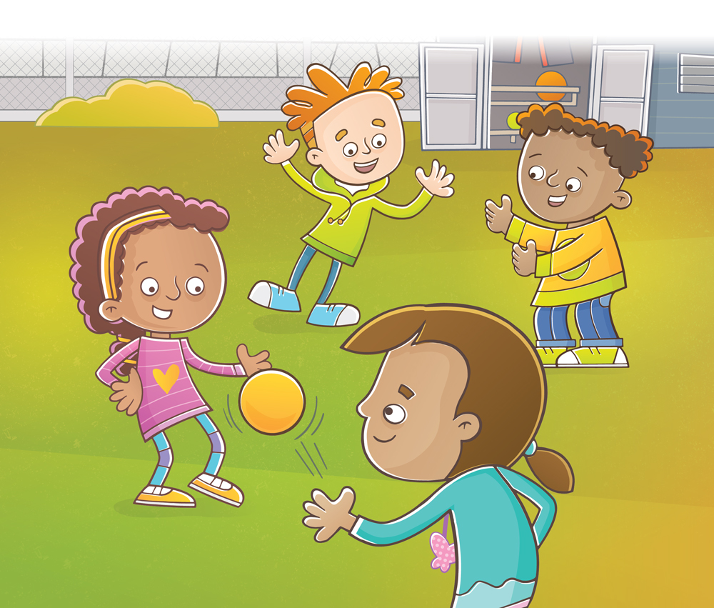 Playing catch on a school pplayground